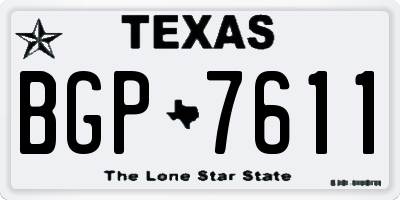 TX license plate BGP7611