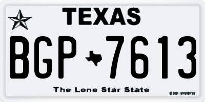 TX license plate BGP7613