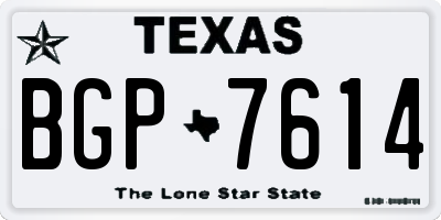 TX license plate BGP7614