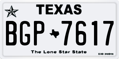 TX license plate BGP7617