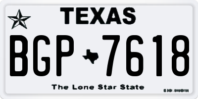 TX license plate BGP7618