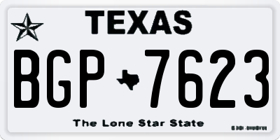 TX license plate BGP7623