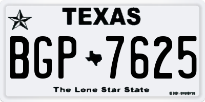 TX license plate BGP7625