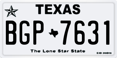 TX license plate BGP7631