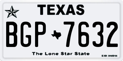 TX license plate BGP7632