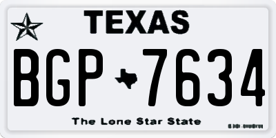 TX license plate BGP7634