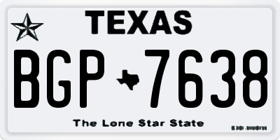 TX license plate BGP7638