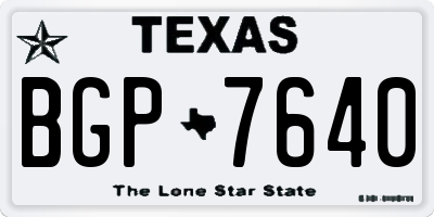 TX license plate BGP7640