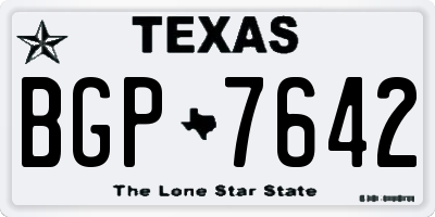TX license plate BGP7642
