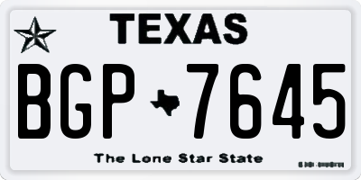 TX license plate BGP7645