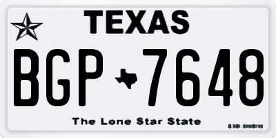 TX license plate BGP7648
