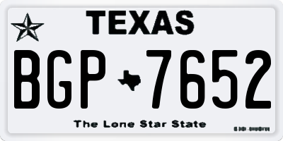 TX license plate BGP7652