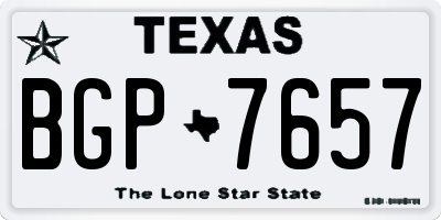 TX license plate BGP7657
