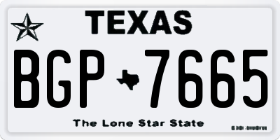 TX license plate BGP7665