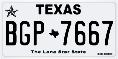 TX license plate BGP7667