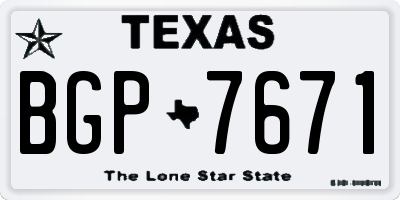 TX license plate BGP7671