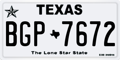 TX license plate BGP7672