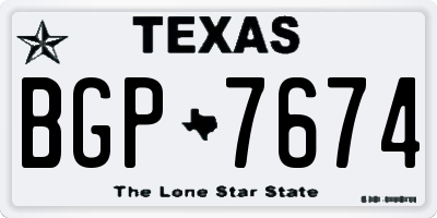 TX license plate BGP7674
