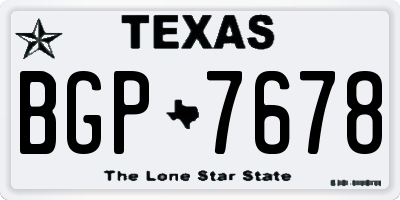 TX license plate BGP7678