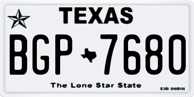 TX license plate BGP7680