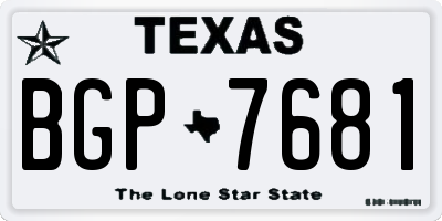 TX license plate BGP7681