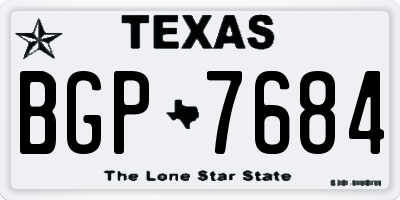 TX license plate BGP7684