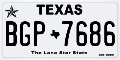 TX license plate BGP7686