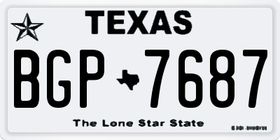 TX license plate BGP7687