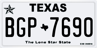 TX license plate BGP7690