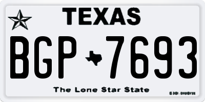 TX license plate BGP7693