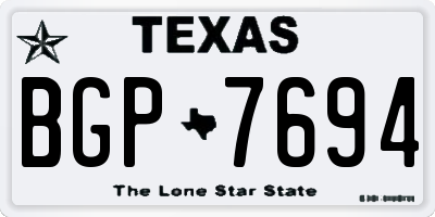 TX license plate BGP7694