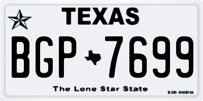 TX license plate BGP7699