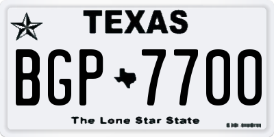 TX license plate BGP7700
