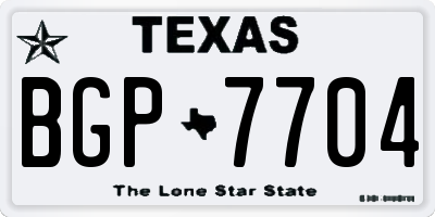 TX license plate BGP7704