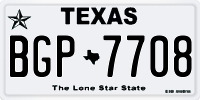 TX license plate BGP7708