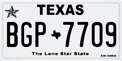 TX license plate BGP7709