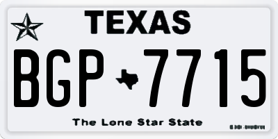 TX license plate BGP7715