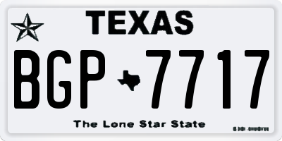 TX license plate BGP7717