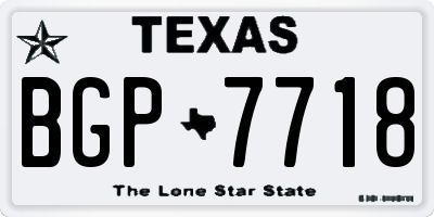 TX license plate BGP7718