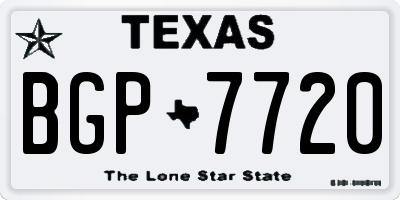 TX license plate BGP7720