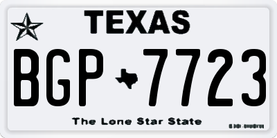 TX license plate BGP7723