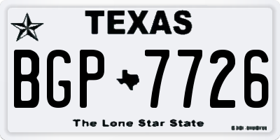 TX license plate BGP7726