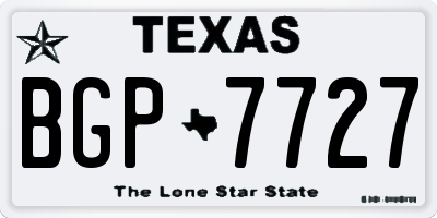 TX license plate BGP7727