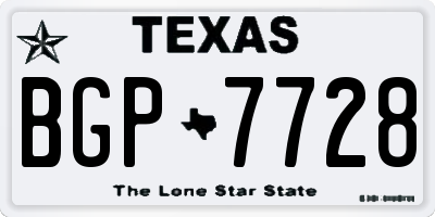 TX license plate BGP7728