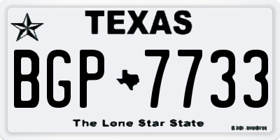 TX license plate BGP7733