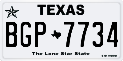 TX license plate BGP7734