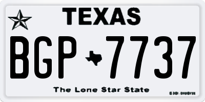TX license plate BGP7737
