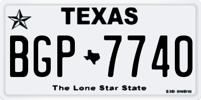 TX license plate BGP7740