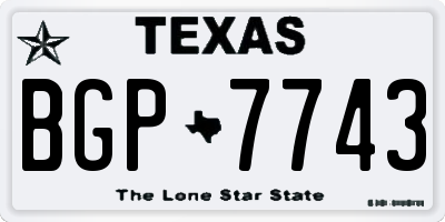 TX license plate BGP7743