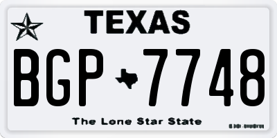 TX license plate BGP7748